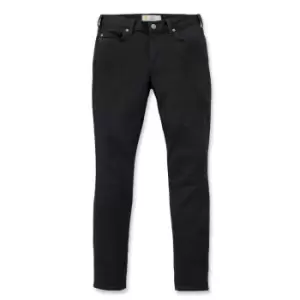 Image of Carhartt Womens Layton Slim Fit Denim Work Jeans Trousers 12 - Waist 32.5' (83cm), Inside Leg 31-32'