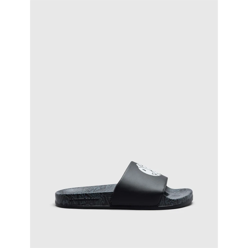 Image of Pretty Green Mens Paisley Sliders Black/White male 6 (39)