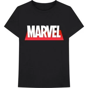 Image of Marvel Comics - Out The Box Logo Unisex Large T-Shirt - Black