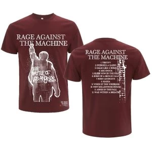 Image of Rage Against The Machine - BOLA Album Cover Unisex Large T-Shirt - Red