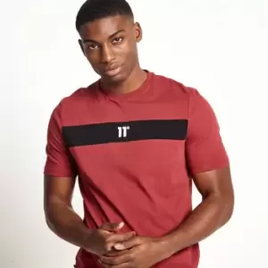 Image of 11 Degrees Cut and Sew Short Sleeve T-Shirt - Pomegranate/Black - L