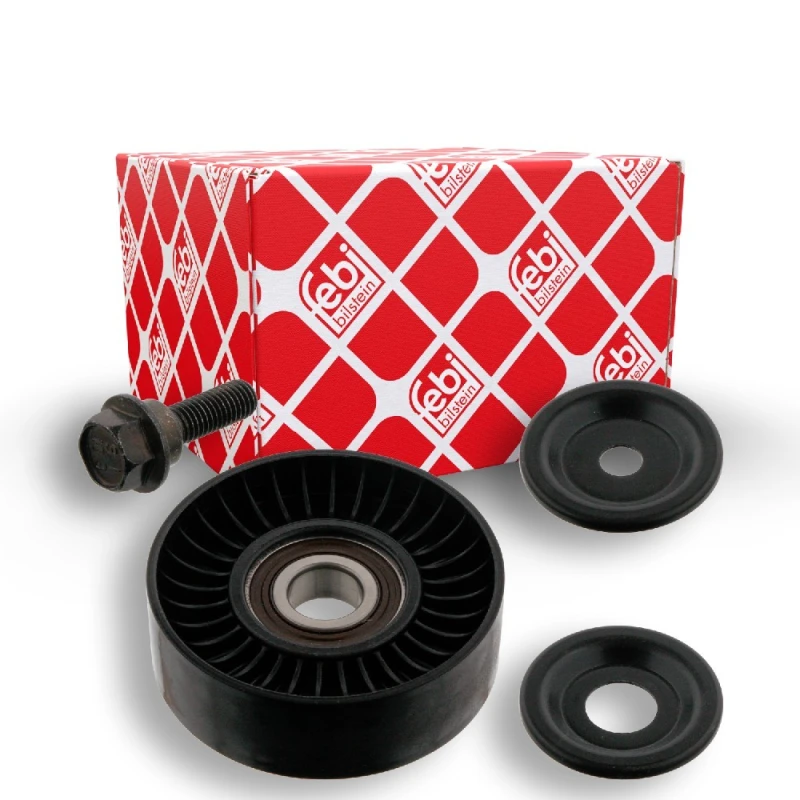 Image of FEBI BILSTEIN 33181 Idler Pulley with screw Plastic Deflection/Guide Pulley,v-ribbed belt (312)