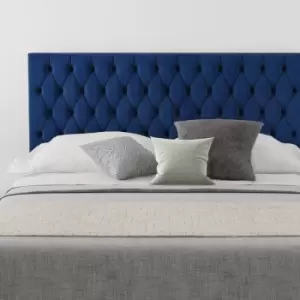 Image of Monroe Upholstered Headboard, Plush Velvet, Navy - Headboard 60cm Size Single (90x190)