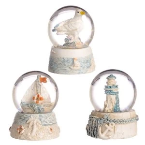 Image of Nautical (Pack Of 6) Seaside Snow Globe