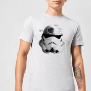 Image of Star Wars Command Stromtrooper Death Star Mens T-Shirt - Grey - 3XL