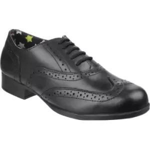 Image of Hush Puppies Girls Kada Smart Polished Leather Brogue School Shoes UK Size 3 (US 3.5, EU 19)