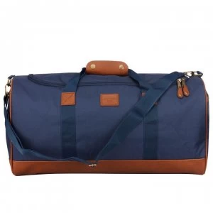 Image of Kangol PU Trim Holdall - Navy/Brown