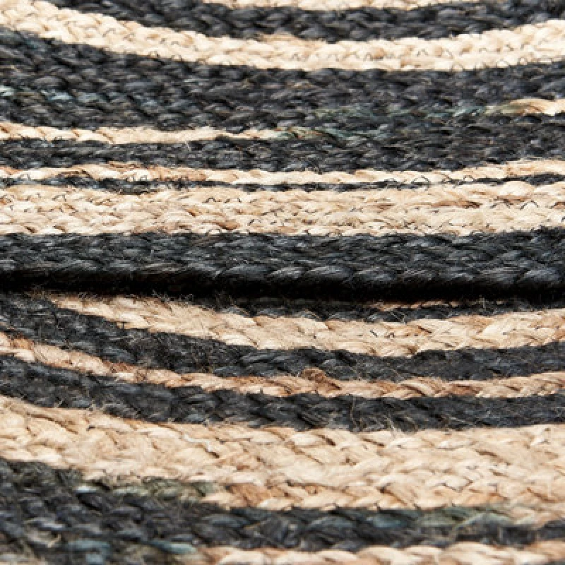 Image of Beliani Round Area Rug 140 Cm Beige With Black Artora