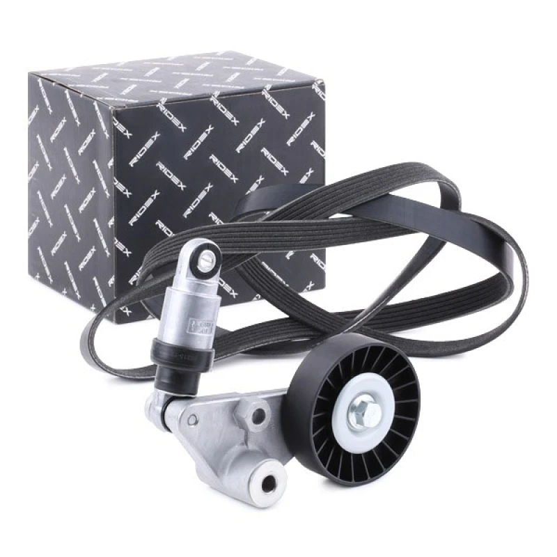Image of RIDEX 542R0305 V-ribbed belt set Check alternator freewheel clutch & replace if necessary V-Ribbed Belt Set (542)