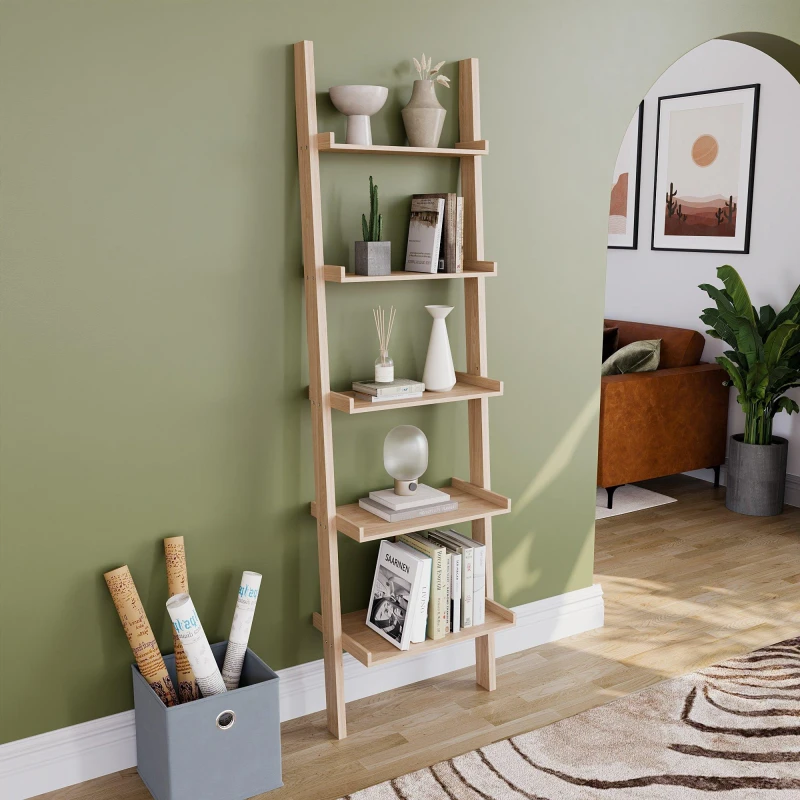 Image of Lassic Vida Designs York 5 Tier Ladder Bookcase Pine unisex 5 Tier