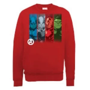 Image of Marvel Avengers Assemble Team Poses Sweatshirt - Red - S