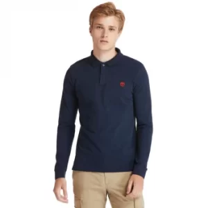 Image of Timberland Millers River Ls Polo Shirt For Men In Navy, Size L