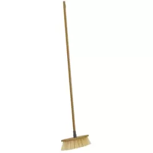 image of JVL Indoor Sweeping Brush Broom, Natural, 128cm, Bamboo