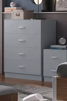 Image of 4 Drawer Chest Of Drawers Matt Grey Finish Tunis