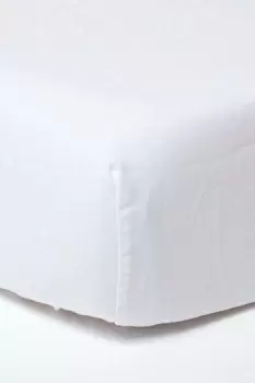 Image of Luxury Soft Plain Linen Deep Fitted Sheet 18" Deep