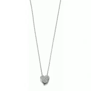 image of Beginnings Sterling Silver Clear Cubic Zirconia Pave Heart 40+5cm Necklaces N3232C