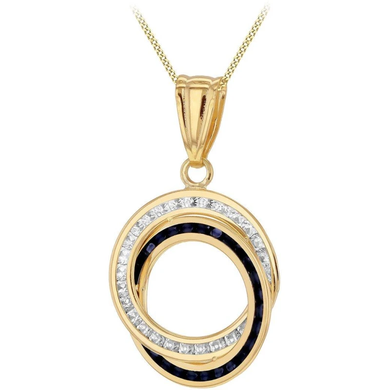 Image of Be You 9ct Circle With CZ Necklace Yellow Gold female 18in