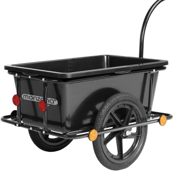 Bike Cargo Trailer Black 90L 80kg with Steel Frame & Plastic Tub - main image