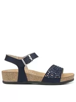 image of Hotter Hotter Leslie Casual Footbed Sandals - Navy, Blue, Size 4, Women