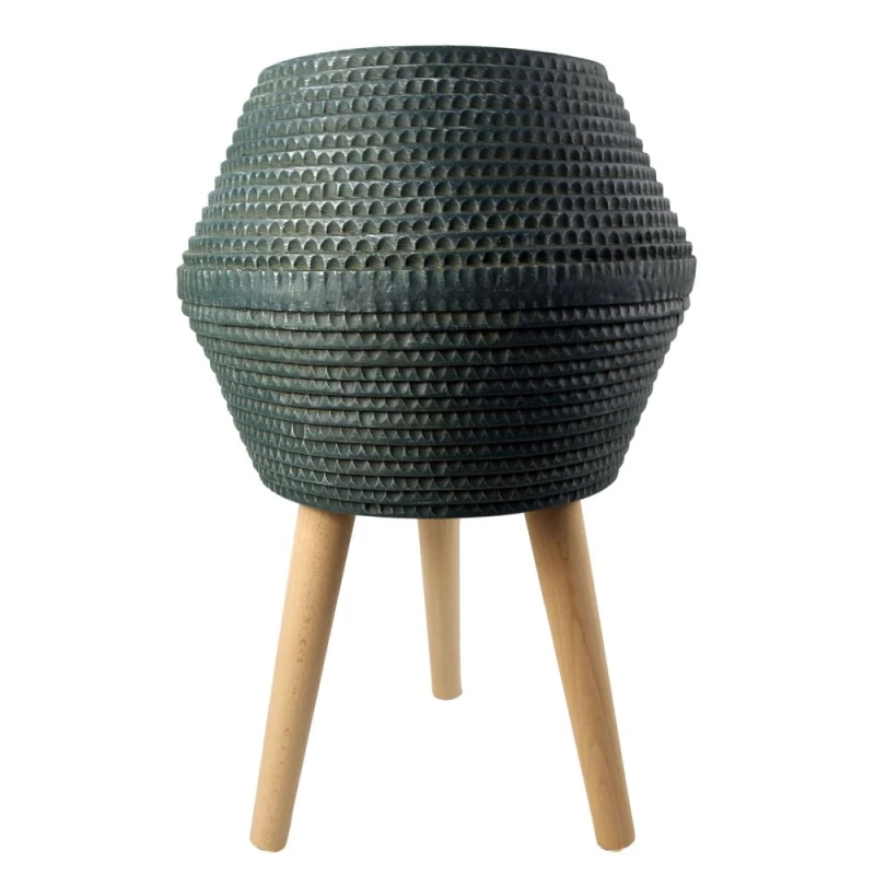 Image of Leaf 62cm x 40cm Orion Large Blue Grey Planter Blue unisex