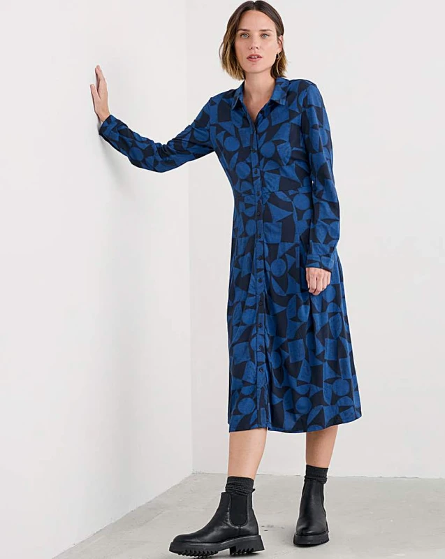 Image of Seasalt Seasalt Cornwall Coastline Dress Navy Multi - Seasalt - Size: 18 Navy Multi Female 18 PV63006