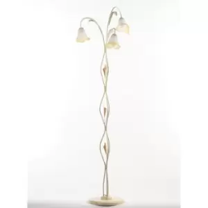 image of Lucrezia 3 Light Multi Arm Floor Lamp, Ivory