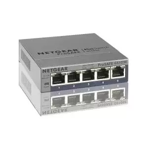 image of Netgear Prosafe Unmanaged 5 Port Gigabit Plus Switch 8NEGS105E200UKS