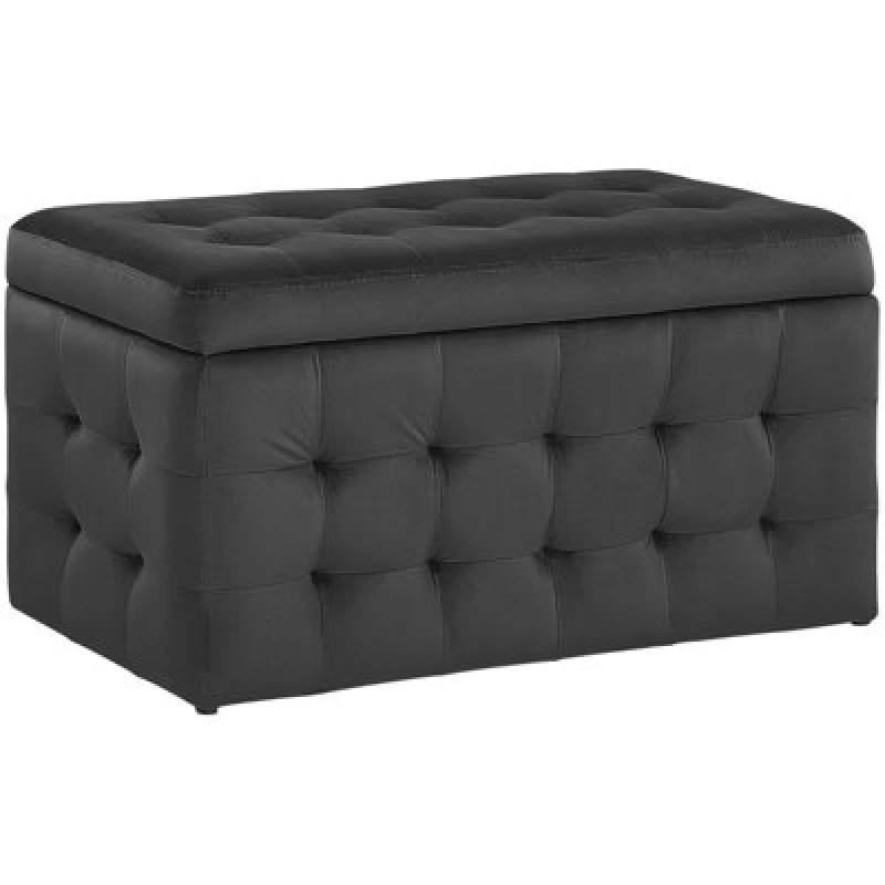 Image of Beliani Storage Ottoman Michigan Velvet Black