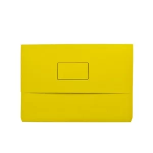 Image of Q Connect Document Wallet Yellow Foolscap (Pack-50)