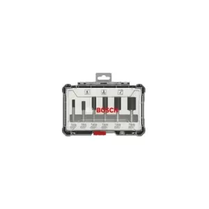 Image of Bosch Professional 6 pcs. Straight Router Bit Set (for Wood, Ø 6mm Shank, Accessory Router)