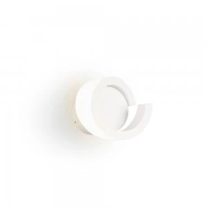Image of 1 Light Round Wall Lamp, 12W LED, 3000K, 900lm, Sand White