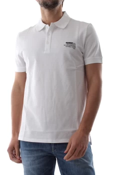 image of GUESS Polo shirt Men White Cotone - Cotton