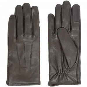 image of Isotoner 3 Point Smart Leather Glove - Grey