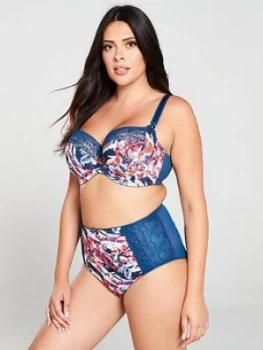 image of Sculptresse Chi Chi Balconette Bra - Teal Floral, Teal Floral, Size 44D, Women