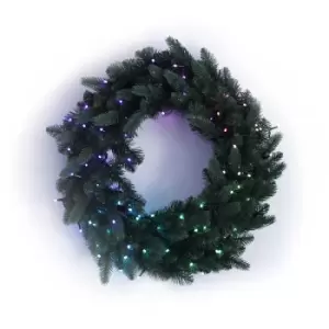 image of 60cm Smart App Controlled Twinkly Gen II Christmas Wreath Special Edition Indoor Home Multi Colour Select RGBW - White and Colour