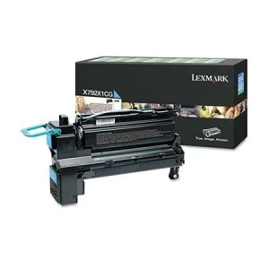 image of Lexmark X792X1CG Cyan Laser Toner Ink Cartridge