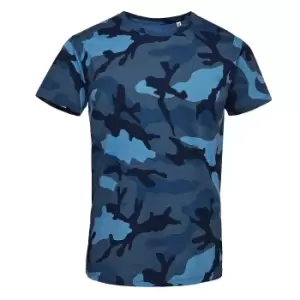 Image of SOLS Mens Camo Short Sleeve T-Shirt (M) (Blue Camo)