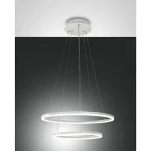 Image of Fabas Luce Giotto LED Integrated Pendant Ceiling Light Light White Glass