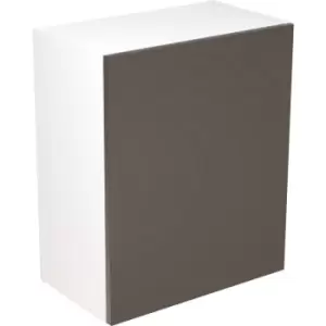Image of Kitchen Kit Flatpack Slab Kitchen Cabinet Wall Unit Super Gloss 600mm in Graphite MFC