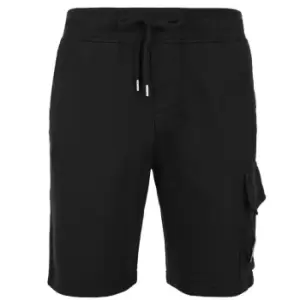 Image of CP COMPANY Lens Fleece Shorts - Black