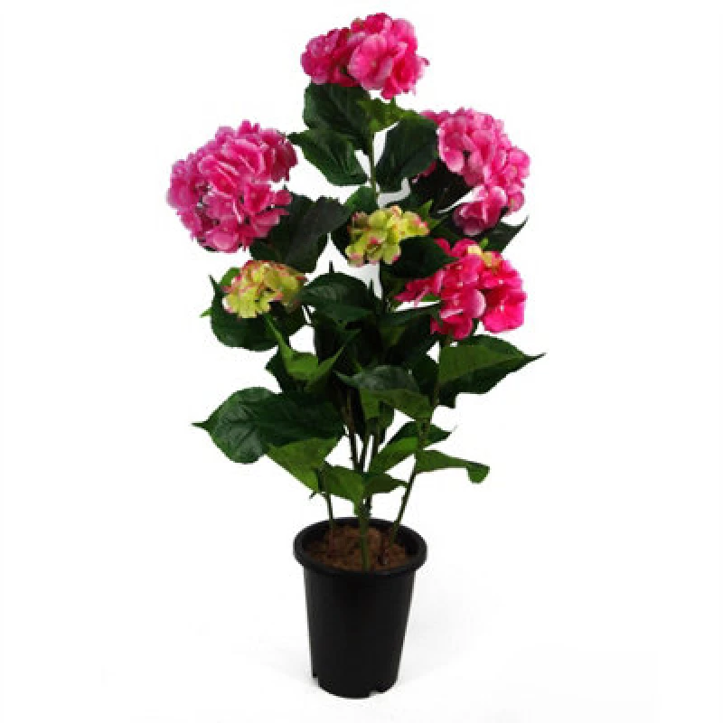 Image of Leaf 90cm Artificial Hydrangea Plant Pink with 200 Flowers Pink