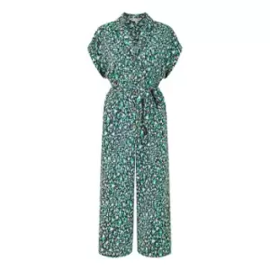 Image of Yumi Green Dash Print Culotte Jumpsuit - Green