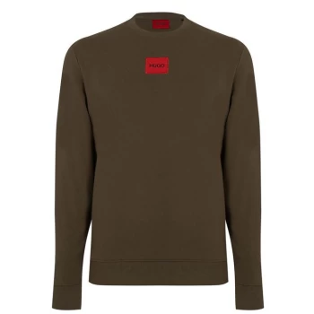 image of Hugo Boss Duragol Red Patch Logo Sweatshirt Khaki Size L Men