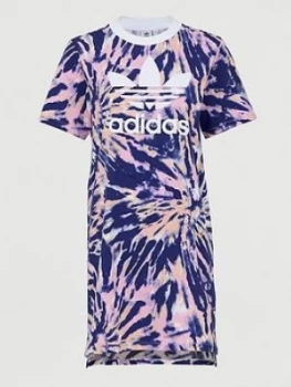 image of Adidas Originals Psychedelic Summer T-Shirt Dress - Multi