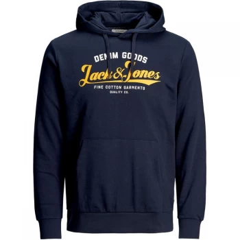 Image of Jack and Jones 2 Colour Sweat Hoodie - Navy Blazer