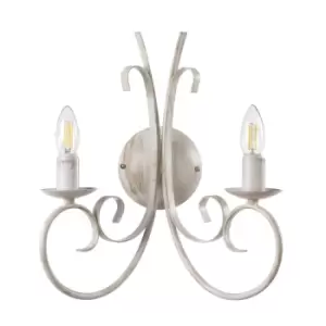 image of Pompei 2 Light Candle Wall Lamp, White