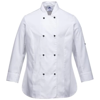 Image of C837WHRS - sz S Rachel Ladies Long Sleeve Chefs Jacket - White - Portwest