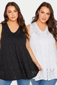 Image of 2 Pack Broderie Swing Vest Top