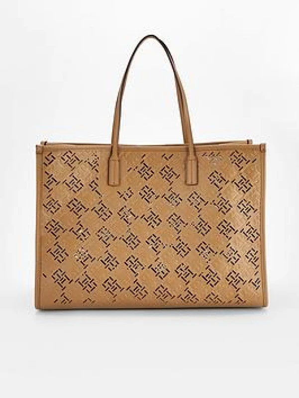Image of Tommy Hilfiger TH City Monogrammed Tote Bag khaki beige Women ONE SIZE