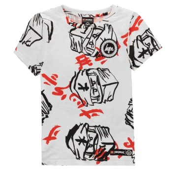 image of Hype X LEGO Ninjago Faces T Shirt Junior - White